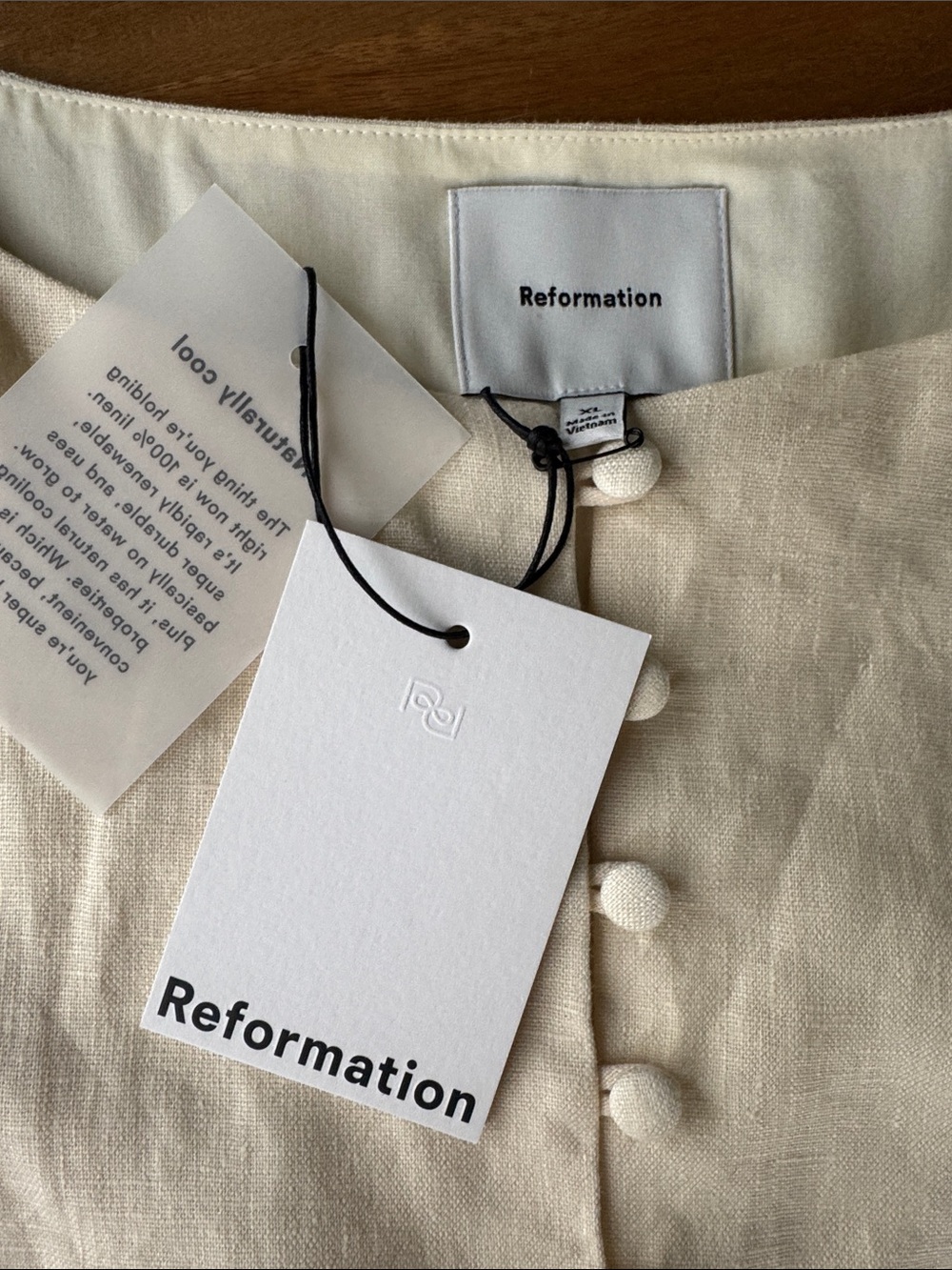 Reformation Addison Linen Button-Front Tank - Picture 2 of 4